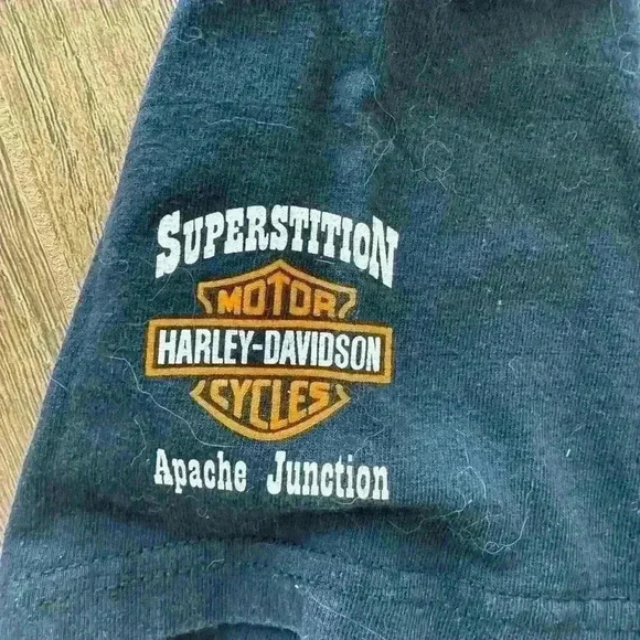 Vintage 2010 Harley Davidson Medium Gildan Pocket T Black Y2K outlaw shirt - Picture 3 of 7